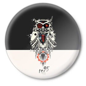 Значок с принтом Owl в Санкт-Петербурге,  металл | круглая форма, металлическая застежка в виде булавки | three days grace