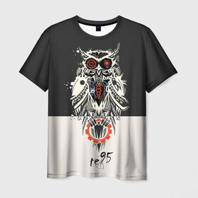 Мужская футболка 3D с принтом Owl в Санкт-Петербурге, 100% полиэфир | прямой крой, круглый вырез горловины, длина до линии бедер | three days grace
