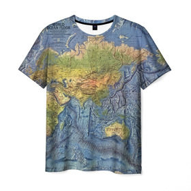 Мужская футболка 3D с принтом Карта в Санкт-Петербурге, 100% полиэфир | прямой крой, круглый вырез горловины, длина до линии бедер | география | земля | мир