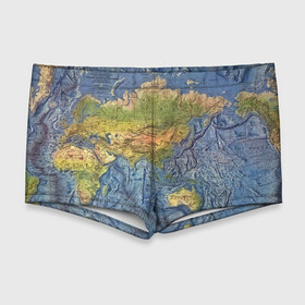 Мужские купальные плавки 3D с принтом Карта в Санкт-Петербурге, Полиэстер 85%, Спандекс 15% |  | Тематика изображения на принте: география | земля | мир