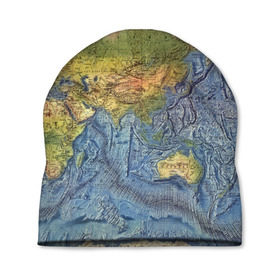 Шапка 3D с принтом Карта в Санкт-Петербурге, 100% полиэстер | универсальный размер, печать по всей поверхности изделия | география | земля | мир