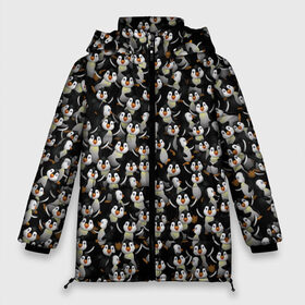 Женская зимняя куртка 3D с принтом Дурацкие пингвины в Санкт-Петербурге, верх — 100% полиэстер; подкладка — 100% полиэстер; утеплитель — 100% полиэстер | длина ниже бедра, силуэт Оверсайз. Есть воротник-стойка, отстегивающийся капюшон и ветрозащитная планка. 

Боковые карманы с листочкой на кнопках и внутренний карман на молнии | антарктида | антарктика | пингвин | полюс | полярник | птенец | птицы | толпа