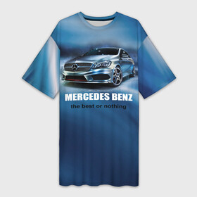 Платье-футболка 3D с принтом Мерседес Бенц в Санкт-Петербурге,  |  | auto | mercedes benz | авто | автомобиль | водитель | машина | мерин | мерс | тачка