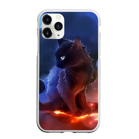 Чехол для iPhone 11 Pro Max матовый с принтом Night cat в Санкт-Петербурге, Силикон |  | киска | кот | котёнок | кошка | небо | ночь | облака | огонь