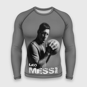 Мужской рашгард 3D с принтом Leo Messi в Санкт-Петербурге,  |  | barcelona | spanish | аргентина | барселона | испания | лео | месси | мяч | футбол | футболист