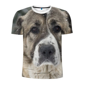 Мужская футболка 3D спортивная с принтом САО (алабай) в Санкт-Петербурге, 100% полиэстер с улучшенными характеристиками | приталенный силуэт, круглая горловина, широкие плечи, сужается к линии бедра | большая огромная | грозная | добрая | друг человека | животное | красивая | милая | пес | породистая собака | породы | прикольная | сао алабай | щенок