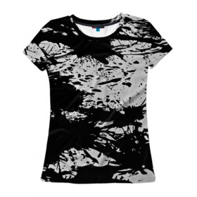 Женская футболка 3D с принтом Черные краски в Санкт-Петербурге, 100% полиэфир ( синтетическое хлопкоподобное полотно) | прямой крой, круглый вырез горловины, длина до линии бедер | 