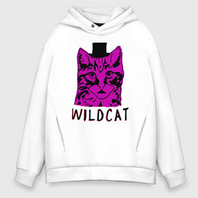 Мужское худи Oversize хлопок с принтом wildcat в Санкт-Петербурге, френч-терри — 70% хлопок, 30% полиэстер. Мягкий теплый начес внутри —100% хлопок | боковые карманы, эластичные манжеты и нижняя кромка, капюшон на магнитной кнопке | cat | gta | gtaonline | wildcat | кот