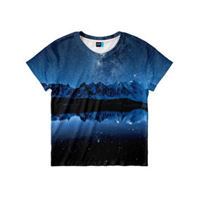 Детская футболка 3D с принтом Млечный путь в Санкт-Петербурге, 100% гипоаллергенный полиэфир | прямой крой, круглый вырез горловины, длина до линии бедер, чуть спущенное плечо, ткань немного тянется | ночной | пейзаж | синий