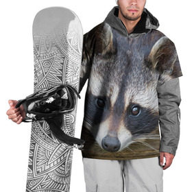Накидка на куртку 3D с принтом Енот в Санкт-Петербурге, 100% полиэстер |  | барсук | добрый | енот | животное | зверек | зверь | красивый | крошка | милое | милый | полоски серые | полоскун | прикольный | природа | скунс | усатый | фауна | флора | хищник | черный | шерсть