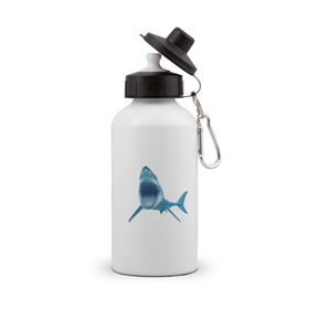 Бутылка спортивная с принтом Акула в Санкт-Петербурге, металл | емкость — 500 мл, в комплекте две пластиковые крышки и карабин для крепления | shark | челюсти