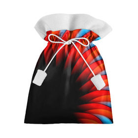 Подарочный 3D мешок с принтом Абстрактные лепестки в Санкт-Петербурге, 100% полиэстер | Размер: 29*39 см | красный | черный | яркий