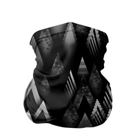Бандана-труба 3D с принтом Ёлочки в Санкт-Петербурге, 100% полиэстер, ткань с особыми свойствами — Activecool | плотность 150‒180 г/м2; хорошо тянется, но сохраняет форму | геометрия | серый | треугольник | черный