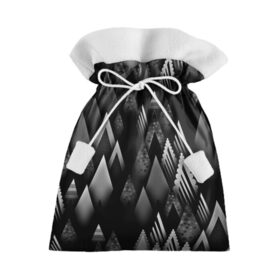 Подарочный 3D мешок с принтом Ёлочки в Санкт-Петербурге, 100% полиэстер | Размер: 29*39 см | геометрия | серый | треугольник | черный