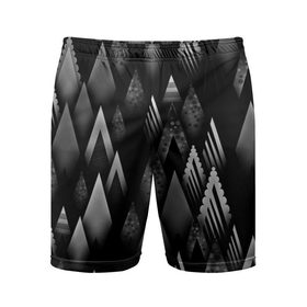 Мужские шорты 3D спортивные с принтом Ёлочки в Санкт-Петербурге,  |  | геометрия | серый | треугольник | черный