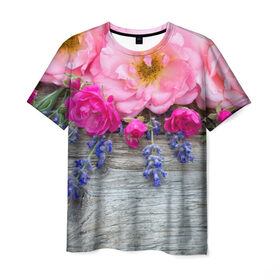 Мужская футболка 3D с принтом Весенний аромат в Санкт-Петербурге, 100% полиэфир | прямой крой, круглый вырез горловины, длина до линии бедер | желтый | красный | любовь | новинки | подарок | розы | сердце | текстура | тюльпаны | цветы