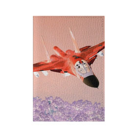Обложка для паспорта матовая кожа с принтом Су 34 абстракция в Санкт-Петербурге, натуральная матовая кожа | размер 19,3 х 13,7 см; прозрачные пластиковые крепления | самолет