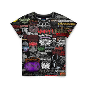 Детская футболка 3D с принтом Hard Rock в Санкт-Петербурге, 100% гипоаллергенный полиэфир | прямой крой, круглый вырез горловины, длина до линии бедер, чуть спущенное плечо, ткань немного тянется | music | rock | rock and roll | музыка | рок