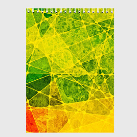 Скетчбук с принтом Particles в Санкт-Петербурге, 100% бумага
 | 48 листов, плотность листов — 100 г/м2, плотность картонной обложки — 250 г/м2. Листы скреплены сверху удобной пружинной спиралью | желтый | зеленый | потертый | треугольники | яркий