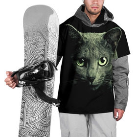 Накидка на куртку 3D с принтом Серый котик в Санкт-Петербурге, 100% полиэстер |  | Тематика изображения на принте: 