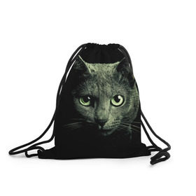 Рюкзак-мешок 3D с принтом Серый котик в Санкт-Петербурге, 100% полиэстер | плотность ткани — 200 г/м2, размер — 35 х 45 см; лямки — толстые шнурки, застежка на шнуровке, без карманов и подкладки | 