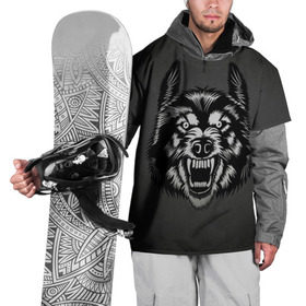 Накидка на куртку 3D с принтом Злой оскал волка в Санкт-Петербурге, 100% полиэстер |  | аука | бирюк | волк | волчара | волчица | волчок | глаза | животное | животные | зверь | койот | млекопитающее | оскал | санитар леса | силуэт | татуировка | трафарет | уши | хищник | черный | шакал