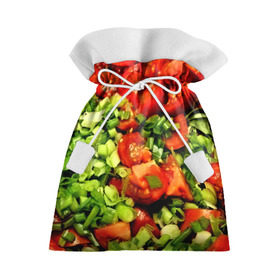 Подарочный 3D мешок с принтом Салатик в Санкт-Петербурге, 100% полиэстер | Размер: 29*39 см | зеленый | красный | нарезка | овощи | яркий