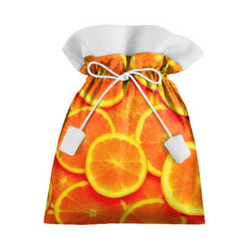 Подарочный 3D мешок с принтом Сочные апельсины в Санкт-Петербурге, 100% полиэстер | Размер: 29*39 см | Тематика изображения на принте: апельсин | летние | сочные | цитрус | яркие