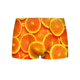 Мужские трусы 3D с принтом Сочные апельсины в Санкт-Петербурге, 50% хлопок, 50% полиэстер | классическая посадка, на поясе мягкая тканевая резинка | апельсин | летние | сочные | цитрус | яркие