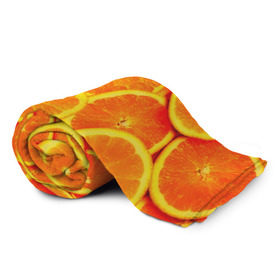 Плед 3D с принтом Сочные апельсины в Санкт-Петербурге, 100% полиэстер | закругленные углы, все края обработаны. Ткань не мнется и не растягивается | апельсин | летние | сочные | цитрус | яркие