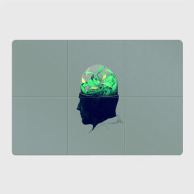 Магнитный плакат 3Х2 с принтом Голова горшок в Санкт-Петербурге, Полимерный материал с магнитным слоем | 6 деталей размером 9*9 см | голова | горшок | колба | стекло | цветок | человек