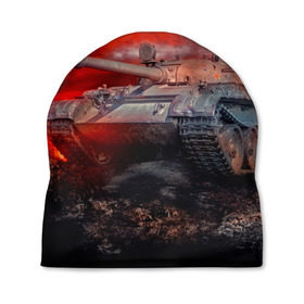 Шапка 3D с принтом Tank в Санкт-Петербурге, 100% полиэстер | универсальный размер, печать по всей поверхности изделия | 3d | 9 мая | война | огонь | победа | танк | танкист | техника
