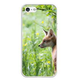 Чехол для iPhone 5/5S матовый с принтом Лисенок в Санкт-Петербурге, Силикон | Область печати: задняя сторона чехла, без боковых панелей | fox | животное | зверь | красивая | лес | лис | лиса | лисенок | лисица | лисичка | природа | рыжая | рыжий цвет | хвост | хитрая | хищник
