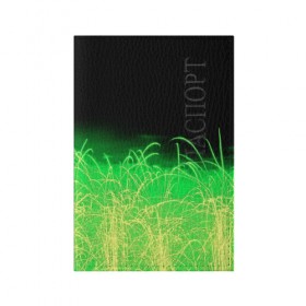 Обложка для паспорта матовая кожа с принтом Зеленые искры в Санкт-Петербурге, натуральная матовая кожа | размер 19,3 х 13,7 см; прозрачные пластиковые крепления | 3d | абстракция | брызги | зеленый | искры | линии | полосы | прикольные | салют | свет | узоры | яркие