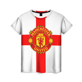 Женская футболка 3D с принтом Manchester united в Санкт-Петербурге, 100% полиэфир ( синтетическое хлопкоподобное полотно) | прямой крой, круглый вырез горловины, длина до линии бедер | 3д | fc | manchester united | mu | англия | британия | игра | канониры | красные дьяволы | лондон | манчестер | мю | флаг | флаг британии | футбол | эмблема
