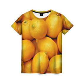 Женская футболка 3D с принтом Лимончики в Санкт-Петербурге, 100% полиэфир ( синтетическое хлопкоподобное полотно) | прямой крой, круглый вырез горловины, длина до линии бедер | 3d | витамин | еда | желтый | лето | лимон | много | пища | прикольные | сочные | фрукты | цитрус | яркие