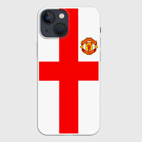 Чехол для iPhone 13 mini с принтом Manchester united в Санкт-Петербурге,  |  | 3d | 3д | fc | manchester united | mu | англия | британия | игра | канониры | красные дьяволы | лондон | манчестер | мю | флаг | флаг британии | футбол | эмблема