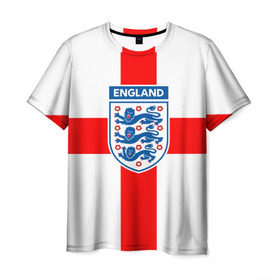 Мужская футболка 3D с принтом Сборная Англии в Санкт-Петербурге, 100% полиэфир | прямой крой, круглый вырез горловины, длина до линии бедер | англия | игра | лондон | сборная | футбол