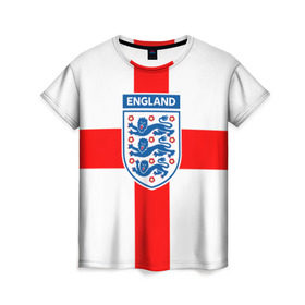 Женская футболка 3D с принтом Сборная Англии в Санкт-Петербурге, 100% полиэфир ( синтетическое хлопкоподобное полотно) | прямой крой, круглый вырез горловины, длина до линии бедер | англия | игра | лондон | сборная | футбол
