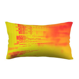 Подушка 3D антистресс с принтом Компьютерный код в Санкт-Петербурге, наволочка — 100% полиэстер, наполнитель — вспененный полистирол | состоит из подушки и наволочки на молнии | Тематика изображения на принте: желтый | кибер | код | оранжевый | прога