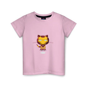 Детская футболка хлопок с принтом ironcat в Санкт-Петербурге, 100% хлопок | круглый вырез горловины, полуприлегающий силуэт, длина до линии бедер | Тематика изображения на принте: cat | github | ironcat | ironman