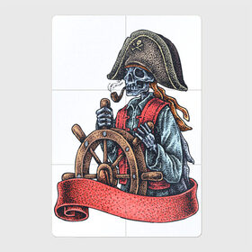Магнитный плакат 2Х3 с принтом Пират в Санкт-Петербурге, Полимерный материал с магнитным слоем | 6 деталей размером 9*9 см | Тематика изображения на принте: воробей | джек | пират | скелет | череп
