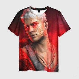 Мужская футболка 3D с принтом cry в Санкт-Петербурге, 100% полиэфир | прямой крой, круглый вырез горловины, длина до линии бедер | devil | dmc | may | игра