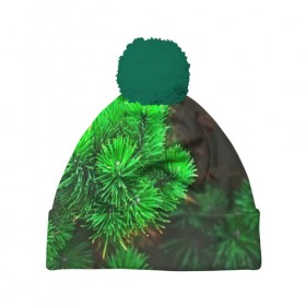 Шапка 3D c помпоном с принтом Зелёная ель в Санкт-Петербурге, 100% полиэстер | универсальный размер, печать по всей поверхности изделия | 3d | ёлка | ель | зелёный | лес | новый год | праздник | природа | текстура | фон