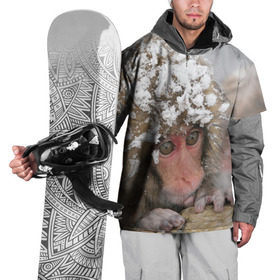 Накидка на куртку 3D с принтом Обезьянка и зима в Санкт-Петербурге, 100% полиэстер |  | бабуин | гамадрил | гиббон | горилла | гуманоид | дарвин | животное | зоопарк | кинг конг | мартышка | маугли | обезьяна | орангутанг | предок | примат | рожа | хомо сапиенс | шимпанзе