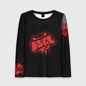 Женский лонгслив 3D с принтом cs:go - HellRaisers (Black collection) в Санкт-Петербурге, 100% полиэстер | длинные рукава, круглый вырез горловины, полуприлегающий силуэт | 0x000000123 | csgo | hellraisers | hr | ксго | хелрейзерс