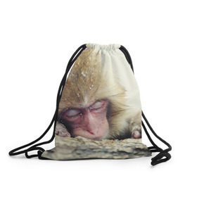 Рюкзак-мешок 3D с принтом Обезьянка спит в Санкт-Петербурге, 100% полиэстер | плотность ткани — 200 г/м2, размер — 35 х 45 см; лямки — толстые шнурки, застежка на шнуровке, без карманов и подкладки | бабуин | животное | обезьяна | орангутанг | примат