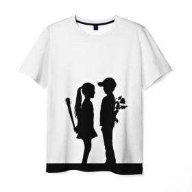 Мужская футболка 3D с принтом Свидание в Санкт-Петербурге, 100% полиэфир | прямой крой, круглый вырез горловины, длина до линии бедер | 3d | белый | девочка | другие | картинка | мальчик | минимализм | прикол | прикольные | светлая | смешно | черный