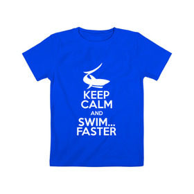 Детская футболка хлопок с принтом swim в Санкт-Петербурге, 100% хлопок | круглый вырез горловины, полуприлегающий силуэт, длина до линии бедер | swim | swimming | плавание | пловец