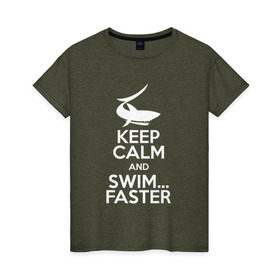 Женская футболка хлопок с принтом swim в Санкт-Петербурге, 100% хлопок | прямой крой, круглый вырез горловины, длина до линии бедер, слегка спущенное плечо | swim | swimming | плавание | пловец